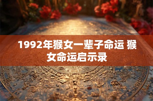 1992年猴女一辈子命运 猴女命运启示录