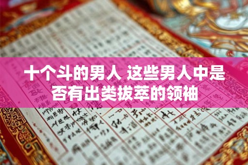 十个斗的男人 这些男人中是否有出类拔萃的领袖