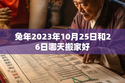 兔年2023年10月25日和26日哪天搬家好