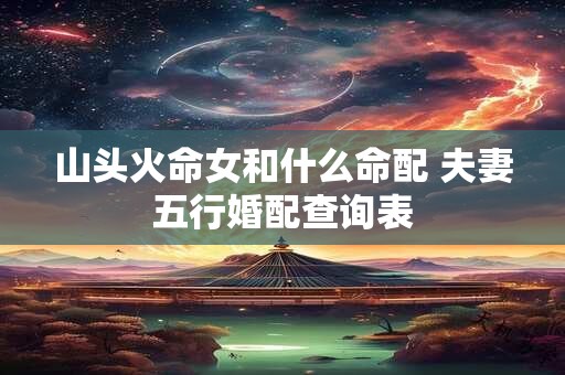 山头火命女和什么命配 夫妻五行婚配查询表