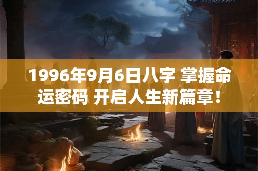 1996年9月6日八字 掌握命运密码 开启人生新篇章！