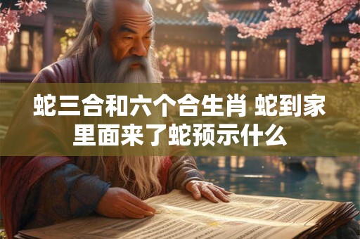 蛇三合和六个合生肖 蛇到家里面来了蛇预示什么