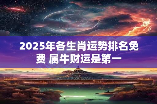 2025年各生肖运势排名免费 属牛财运是第一