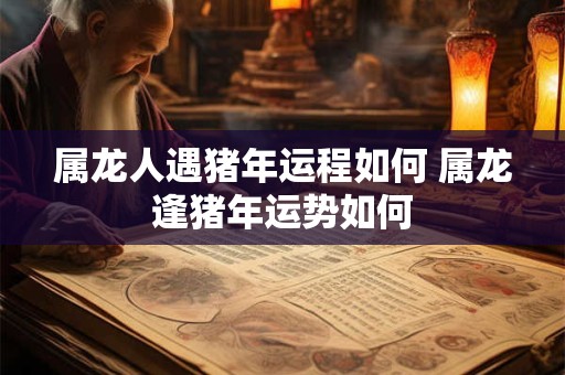 属龙人遇猪年运程如何 属龙逢猪年运势如何