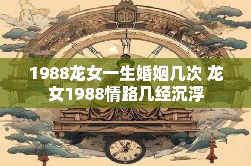 1988龙女一生婚姻几次 龙女1988情路几经沉浮