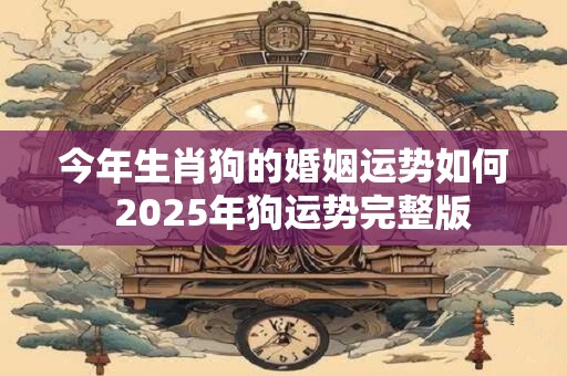 今年生肖狗的婚姻运势如何  2025年狗运势完整版