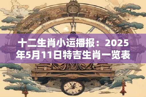 十二生肖小运播报：2025年5月11日特吉生肖一览表
