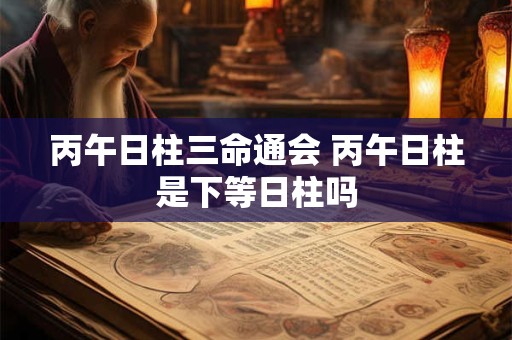丙午日柱三命通会 丙午日柱是下等日柱吗