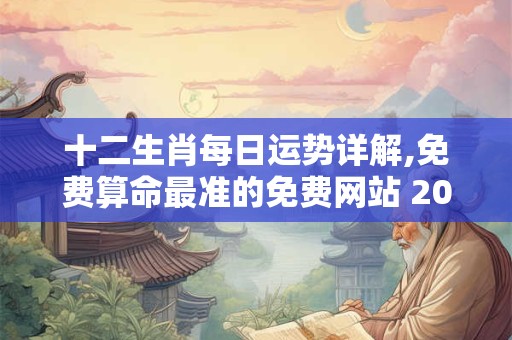 十二生肖每日运势详解,免费算命最准的免费网站 2025