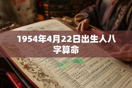 1954年4月22日出生人八字算命