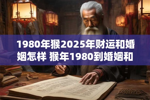 1980年猴2026年财运和婚姻怎样 猴年1980到婚姻和财运2026会有何变化
