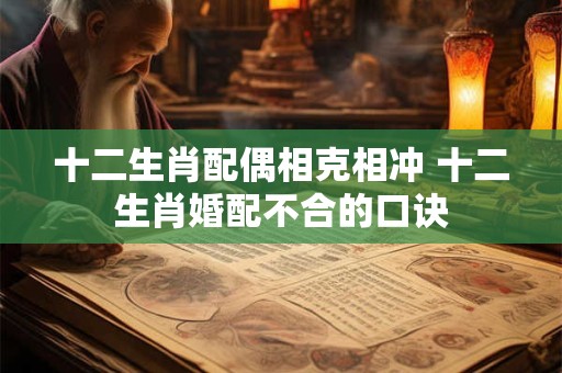十二生肖配偶相克相冲 十二生肖婚配不合的口诀