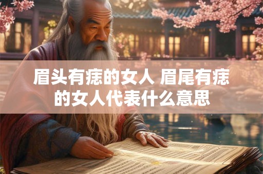 眉头有痣的女人 眉尾有痣的女人代表什么意思