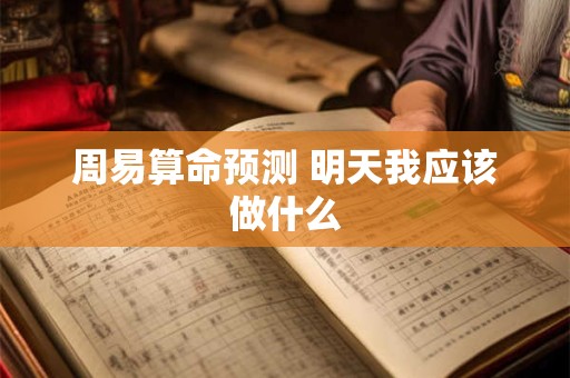 周易算命预测 明天我应该做什么