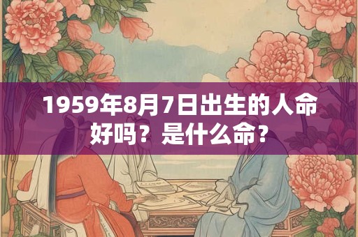 1959年8月7日出生的人命好吗？是什么命？