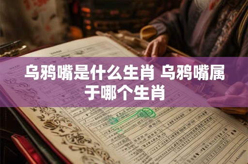 乌鸦嘴是什么生肖 乌鸦嘴属于哪个生肖
