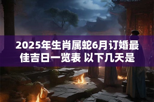 2025年生肖属蛇6月订婚最佳吉日一览表 以下几天是黄道吉日