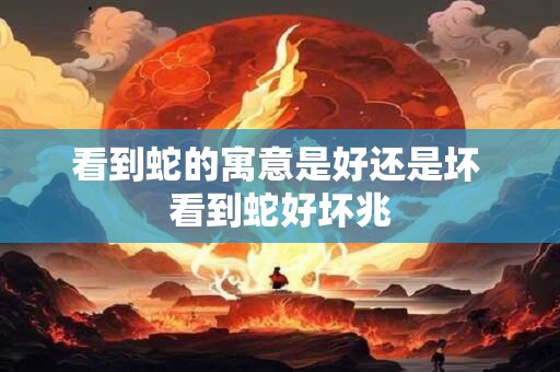 看到蛇的寓意是好还是坏 看到蛇好坏兆