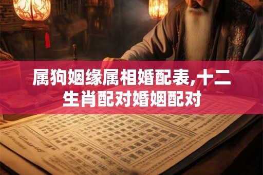 属狗姻缘属相婚配表,十二生肖配对婚姻配对