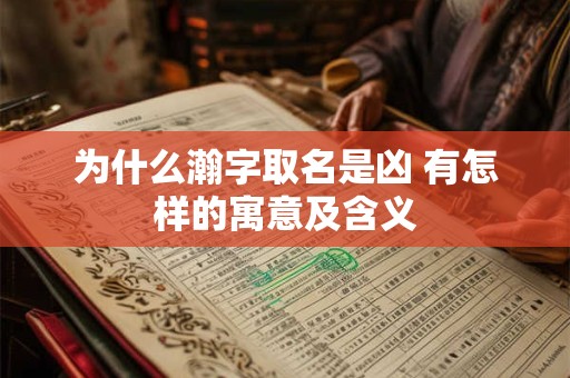 为什么瀚字取名是凶 有怎样的寓意及含义