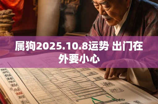 属狗2025.10.8运势 出门在外要小心