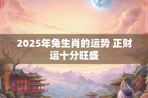 2025年兔生肖的运势 正财运十分旺盛