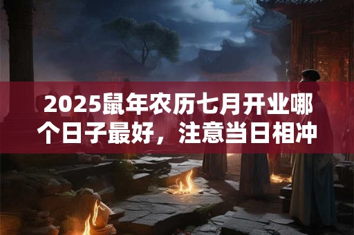 2025鼠年农历七月开业哪个日子最好，注意当日相冲的生肖