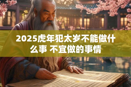 2025虎年犯太岁不能做什么事 不宜做的事情