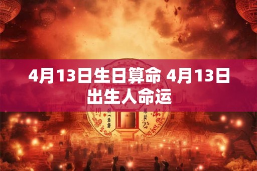 4月13日生日算命 4月13日出生人命运