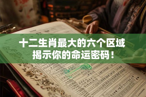 十二生肖最大的六个区域 揭示你的命运密码！