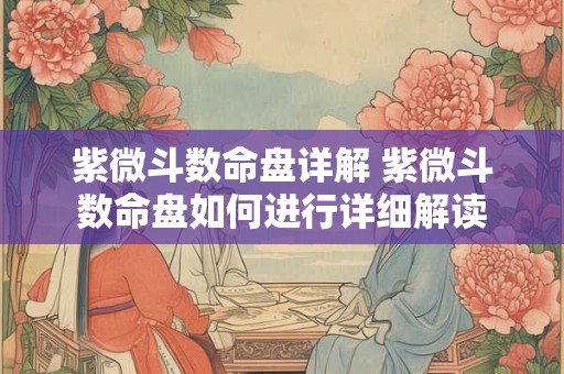 紫微斗数命盘详解 紫微斗数命盘如何进行详细解读