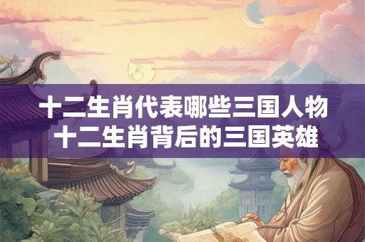 十二生肖代表哪些三国人物 十二生肖背后的三国英雄