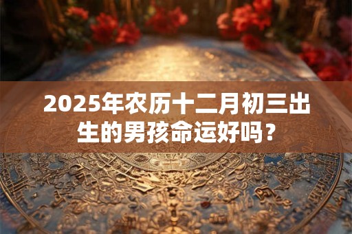 2025年农历十二月初三出生的男孩命运好吗？