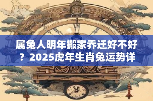 属兔人明年搬家乔迁好不好？2026虎年生肖兔运势详解