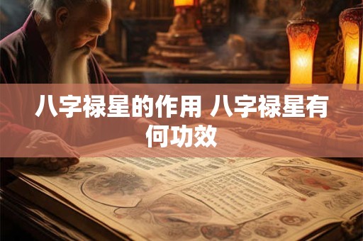 八字禄星的作用 八字禄星有何功效