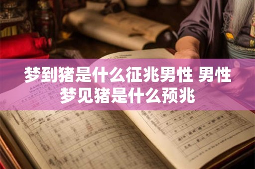 梦到猪是什么征兆男性 男性梦见猪是什么预兆