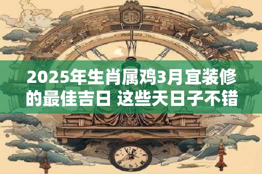 2025年生肖属鸡3月宜装修的最佳吉日 这些天日子不错