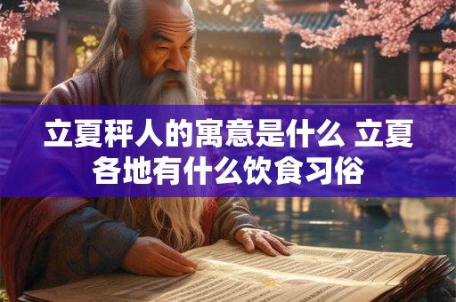 立夏秤人的寓意是什么 立夏各地有什么饮食习俗