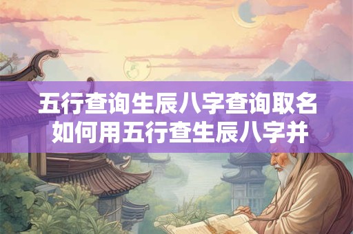 五行查询生辰八字查询取名 如何用五行查生辰八字并起好名