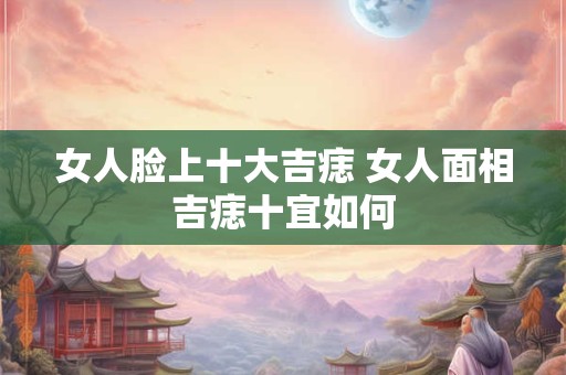 女人脸上十大吉痣 女人面相吉痣十宜如何