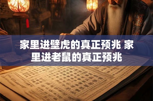 家里进壁虎的真正预兆 家里进老鼠的真正预兆