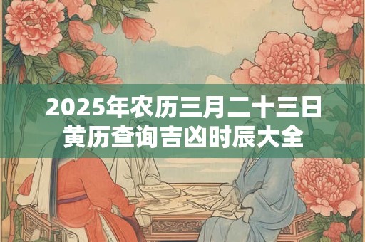 2025年农历三月二十三日黄历查询吉凶时辰大全