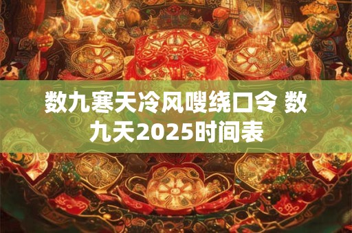 数九寒天冷风嗖绕口令 数九天2025时间表