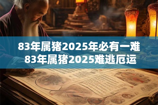 83年属猪2025年必有一难 83年属猪2025难逃厄运