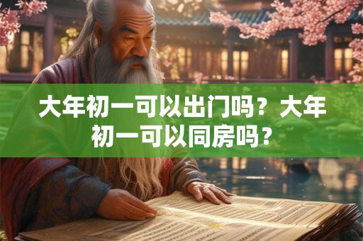 大年初一可以出门吗？大年初一可以同房吗？