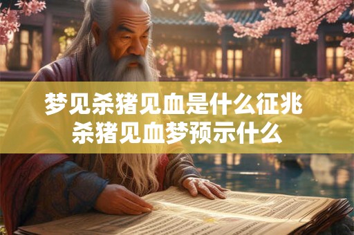 梦见杀猪见血是什么征兆 杀猪见血梦预示什么