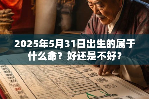 2025年5月31日出生的属于什么命？好还是不好？