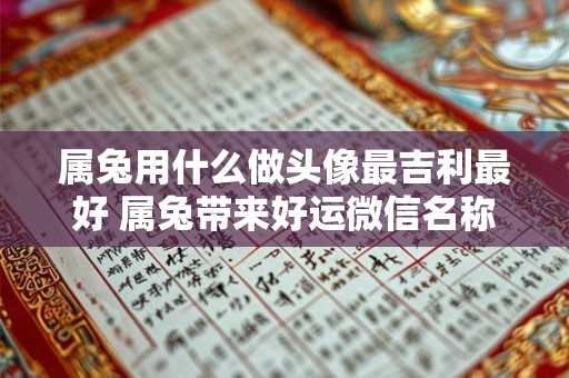 属兔用什么做头像最吉利最好 属兔带来好运微信名称