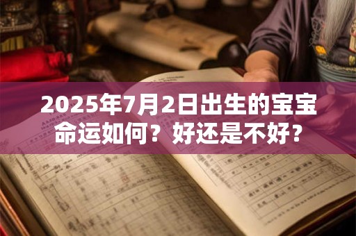 2025年7月2日出生的宝宝命运如何？好还是不好？