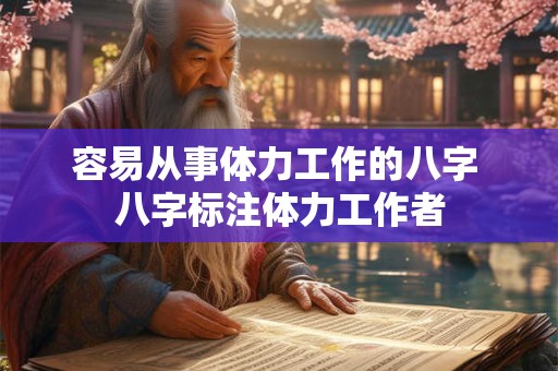 容易从事体力工作的八字 八字标注体力工作者
